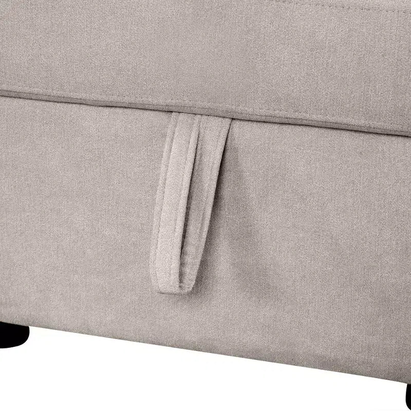 Canapé-lit d'angle en U 109 po avec ports USB, méridienne de rangement et 4 oreillers – Canapé-lit convertible pour salon
