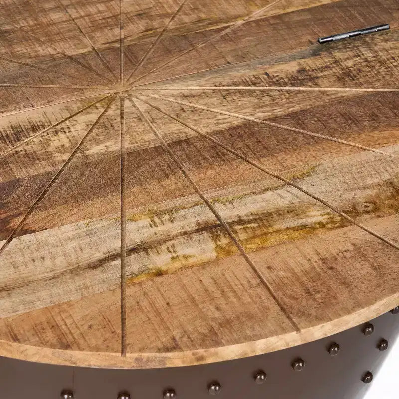 Table basse de rangement Christopher Knight Home Algonac moderne industrielle artisanale en bois de manguier et fer, naturel