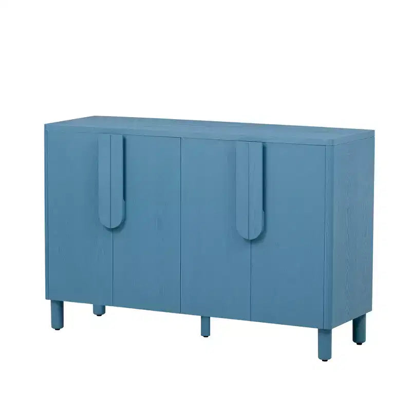 Bahut 4 portes avec rangement, buffet en bois avec poignées et étagères réglables