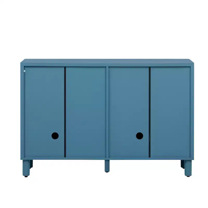 Bahut 4 portes avec rangement, buffet en bois avec poignées et étagères réglables