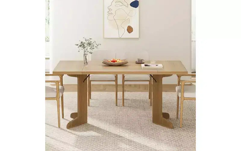 71 Grande table à manger pour 6 à 8 personnes, table de salle à manger moderne avec pieds en bois uniques, table à manger rectangulaire pour cuisine, salle à manger et salon