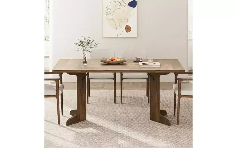 71 Grande table à manger pour 6 à 8 personnes, table de salle à manger moderne avec pieds en bois uniques, table à manger rectangulaire pour cuisine, salle à manger et salon
