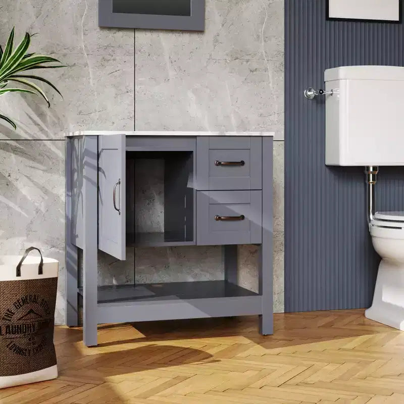 Meuble-lavabo de 30 po gris / Miroir et dessus seulement