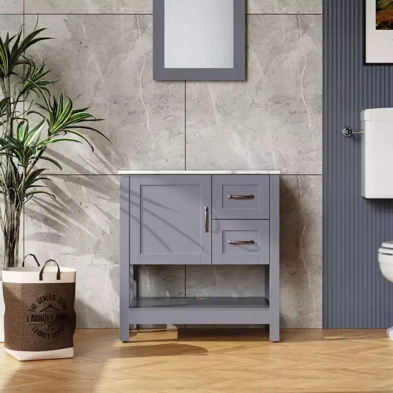Meuble-lavabo de 30 po gris / Miroir et dessus seulement
