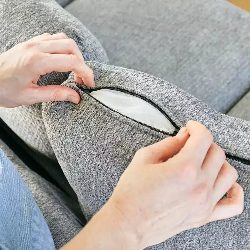 Siège d'angle en chenille Belffin pour canapé modulable. Module de canapé sectionnel.