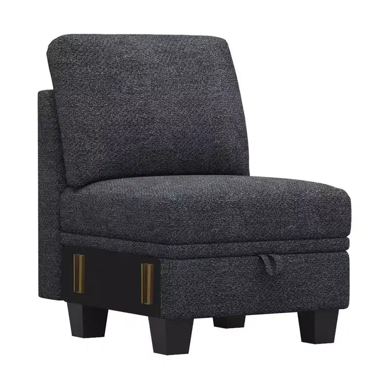 Belffin 22.8 Single Seat Module - Compact Chenille Sofa with Hidden Storage & Tool-Free Assembly