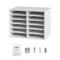 VEVOR Literature Organizers, 12 Compartments Office Mailbox with Adjustable Shelves, Wood Literature Sorter 20.4x12x16.1 inches, EPA Certified