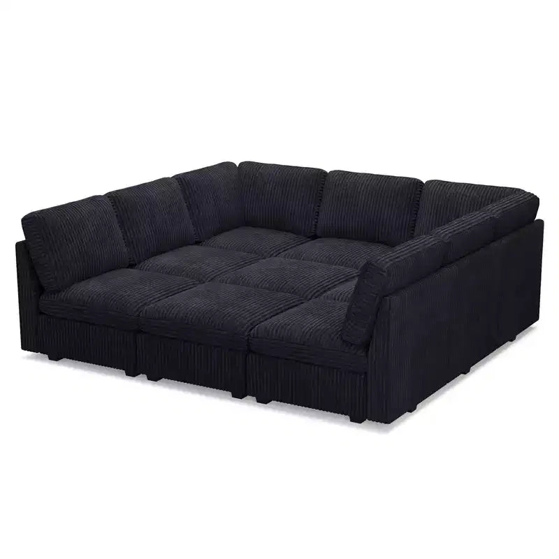 Belffin 9-Seater Sleeper Sectional - Convertible Cloud Couch with Plush Corduroy & All-Module Storage