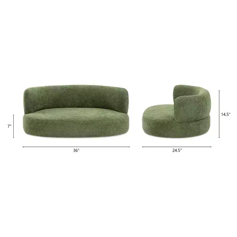 Jennifer Taylor Home Shep 36 - Canapé-lit incurvé pour chien, taille moyenne, Teddy en molleton vert mousse