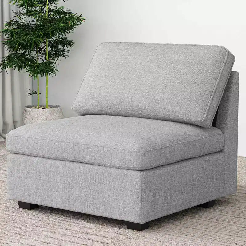 Belffin Chenille Siège Central - Module de Rangement Modulaire avec Tissu Doux pour la Peau et Teintes Naturelles