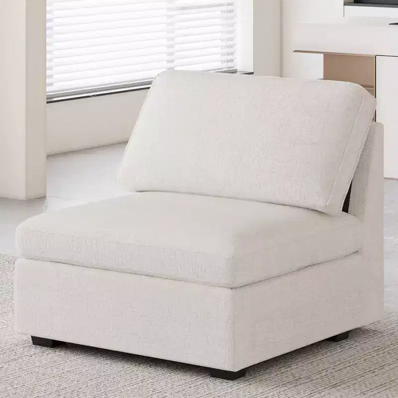 Belffin Chenille Siège Central - Module de Rangement Modulaire avec Tissu Doux pour la Peau et Teintes Naturelles