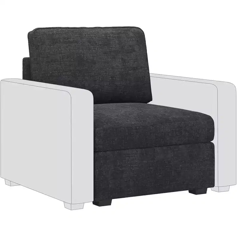 Belffin Chenille Middle Seat - Modular Storage Module with Skin-Friendly Fabric & Natural Hues