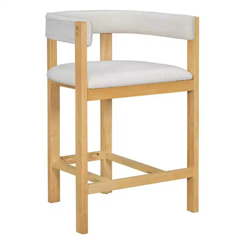 Tabouret de comptoir Christopher Knight Home Callista en bois d'hévéa rembourré avec dossier ouvert (lot de 2)