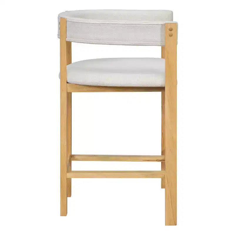 Tabouret de comptoir Christopher Knight Home Callista en bois d'hévéa rembourré avec dossier ouvert (lot de 2)