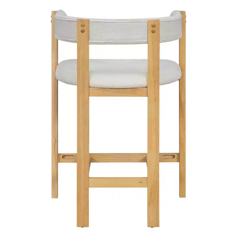 Tabouret de comptoir Christopher Knight Home Callista en bois d'hévéa rembourré avec dossier ouvert (lot de 2)