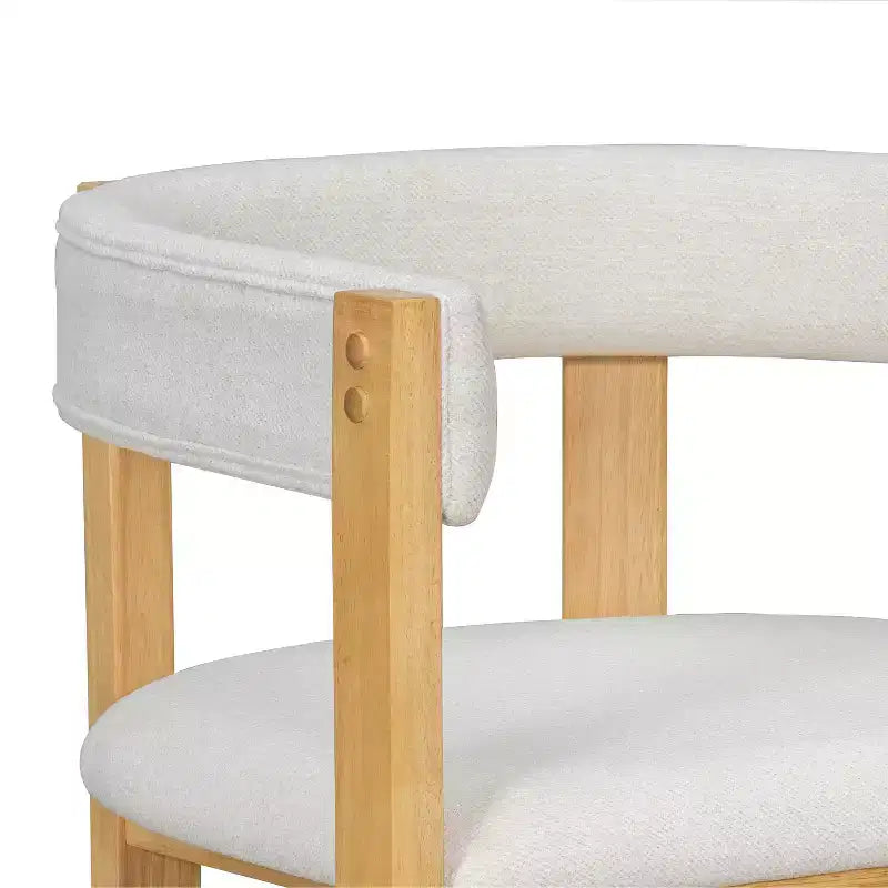 Tabouret de comptoir Christopher Knight Home Callista en bois d'hévéa rembourré avec dossier ouvert (lot de 2)