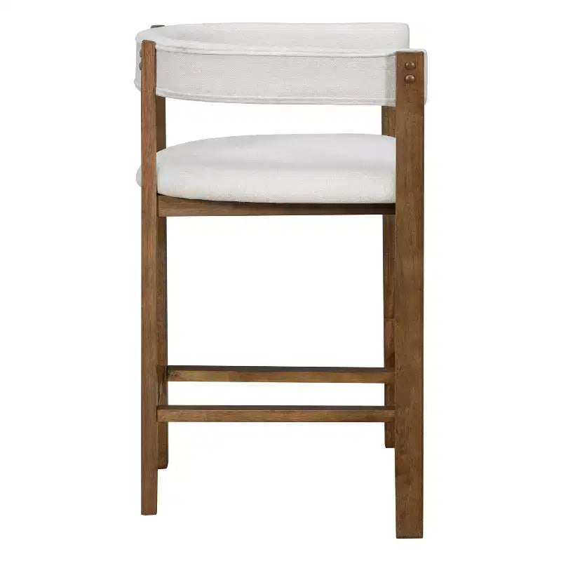 Tabouret de comptoir Christopher Knight Home Callista en bois d'hévéa rembourré avec dossier ouvert (lot de 2)