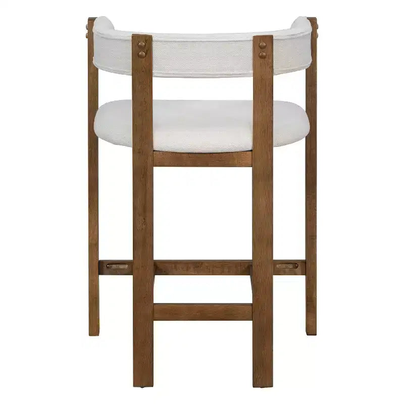 Tabouret de comptoir Christopher Knight Home Callista en bois d'hévéa rembourré avec dossier ouvert (lot de 2)