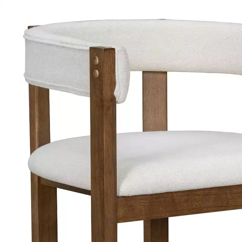 Tabouret de comptoir Christopher Knight Home Callista en bois d'hévéa rembourré avec dossier ouvert (lot de 2)