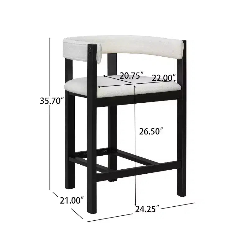 Tabouret de comptoir Christopher Knight Home Callista en bois d'hévéa rembourré avec dossier ouvert (lot de 2)