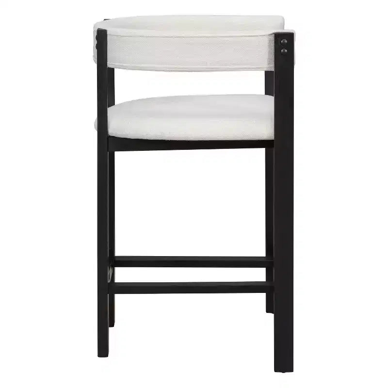 Tabouret de comptoir Christopher Knight Home Callista en bois d'hévéa rembourré avec dossier ouvert (lot de 2)