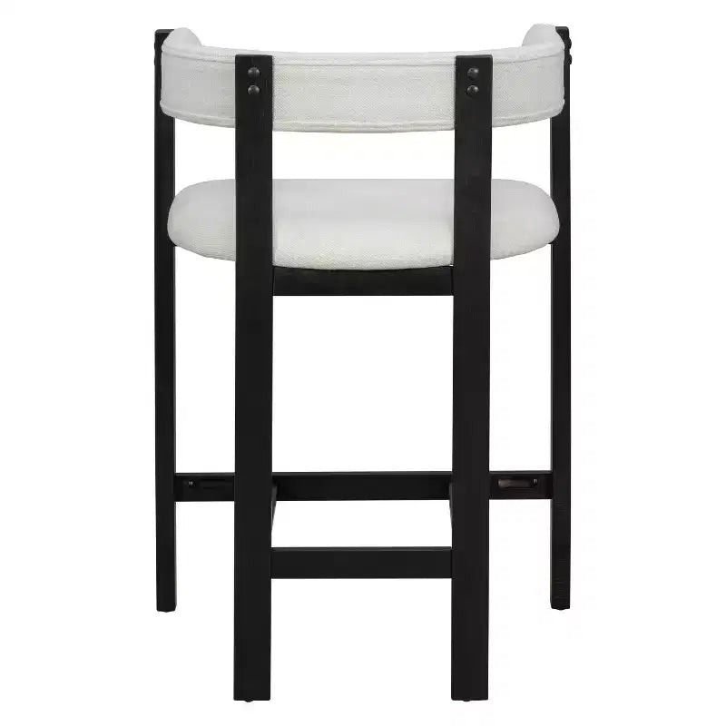 Tabouret de comptoir Christopher Knight Home Callista en bois d'hévéa rembourré avec dossier ouvert (lot de 2)