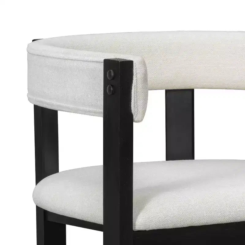 Tabouret de comptoir Christopher Knight Home Callista en bois d'hévéa rembourré avec dossier ouvert (lot de 2)
