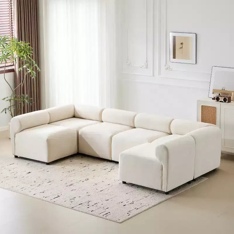 Christopher Knight Home Fermin Canapé modulaire sectionnel 6 pièces moderne avec dossier rond