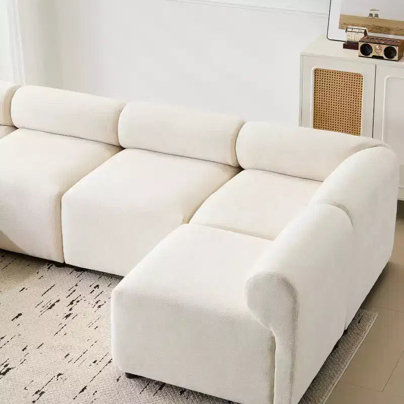 Christopher Knight Home Fermin Canapé modulaire sectionnel 6 pièces moderne avec dossier rond