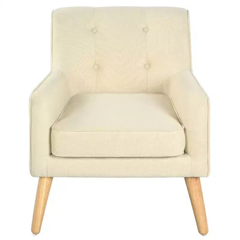 Fauteuils d'appoint modernes Okak du milieu du siècle pour chambre à coucher, fauteuil d'appoint en tissu capitonné avec pieds en bois massif pour salon