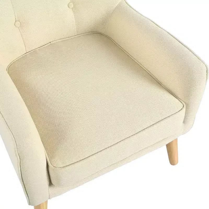 Fauteuils d'appoint modernes Okak du milieu du siècle pour chambre à coucher, fauteuil d'appoint en tissu capitonné avec pieds en bois massif pour salon