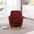 Okak Modern Swivel Barrel Accent Chair, Round Barrel Chairs with Gold Stainless Steel Base, for Living Room Bedroom