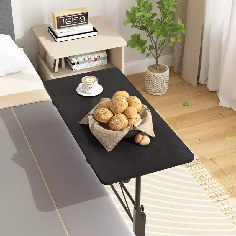 VECELO Petit bureau debout à hauteur réglable, postes de travail informatiques mobiles avec roulettes, table d'ordinateur portable roulante portable pour le bureau