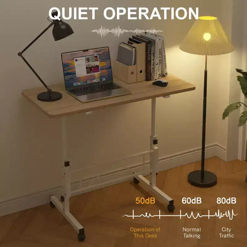 VECELO Petit bureau debout à hauteur réglable, postes de travail informatiques mobiles avec roulettes, table d'ordinateur portable roulante portable pour le bureau