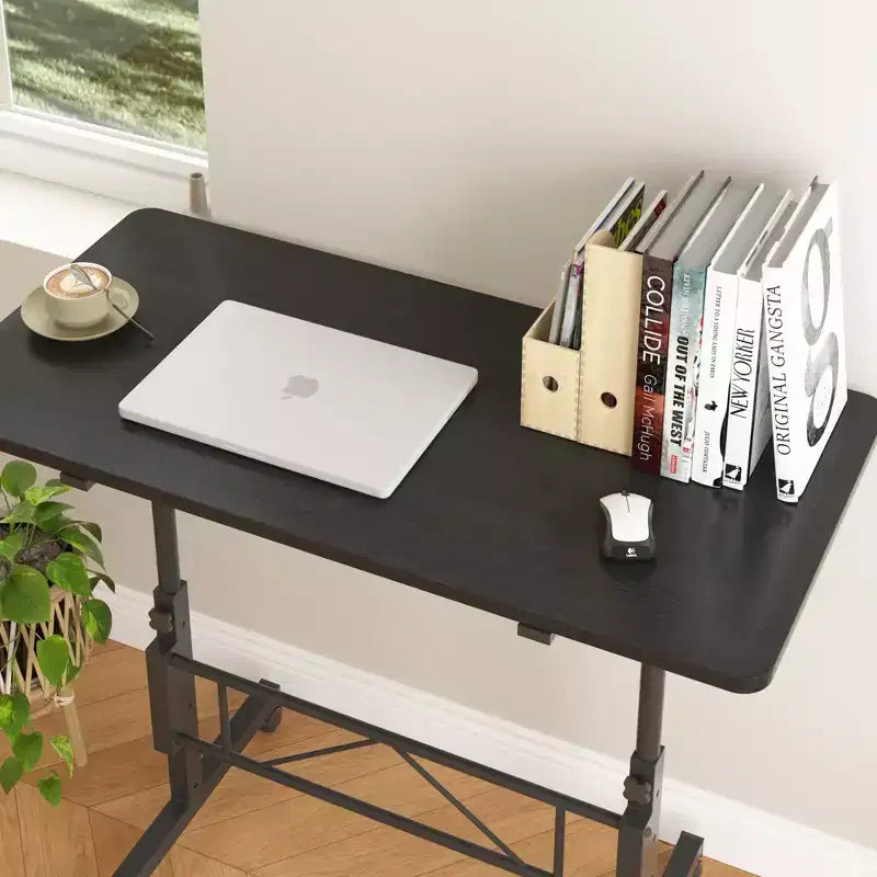 VECELO Petit bureau debout à hauteur réglable, postes de travail informatiques mobiles avec roulettes, table d'ordinateur portable roulante portable pour le bureau