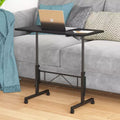 VECELO Small Standing Desk Adjustable Height, Mobile Computer Workstations with Wheels, Portable Rolling Laptop Table for Office