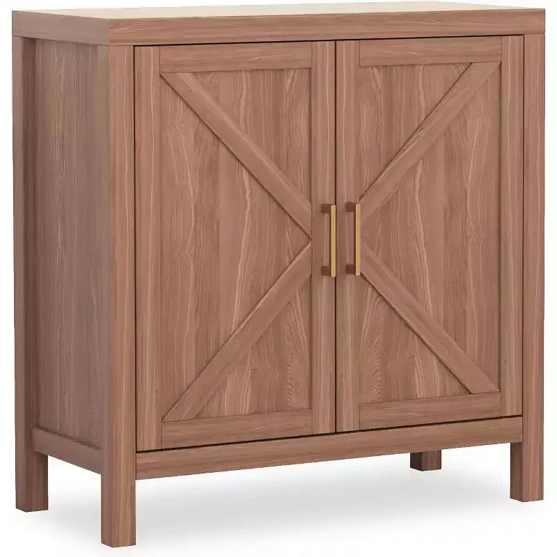 Meuble de rangement de ferme de 30 pouces, Meuble de rangement de cuisine à double porte en X avec 2 étagères réglables