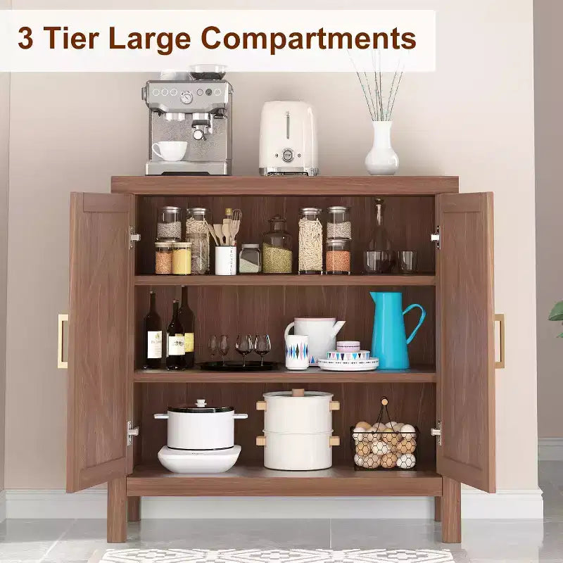 Meuble de rangement de ferme de 30 pouces, Meuble de rangement de cuisine à double porte en X avec 2 étagères réglables