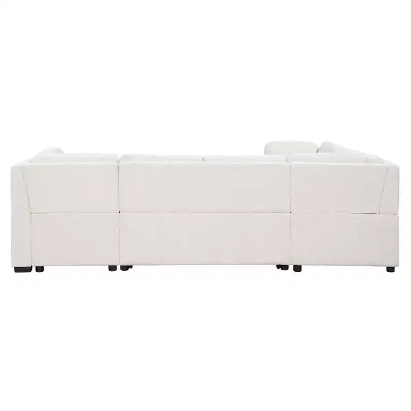 Whisen 108.6 Lit de Sectionnel en U avec Ports USB, Prises de Courant et Rangement
