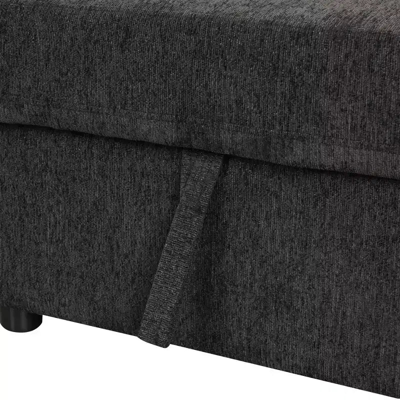 Whisen 108.6 Lit de Sectionnel en U avec Ports USB, Prises de Courant et Rangement