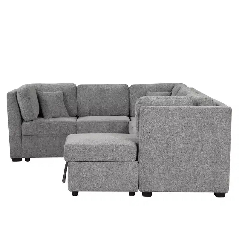 Whisen 108.6 Lit de Sectionnel en U avec Ports USB, Prises de Courant et Rangement