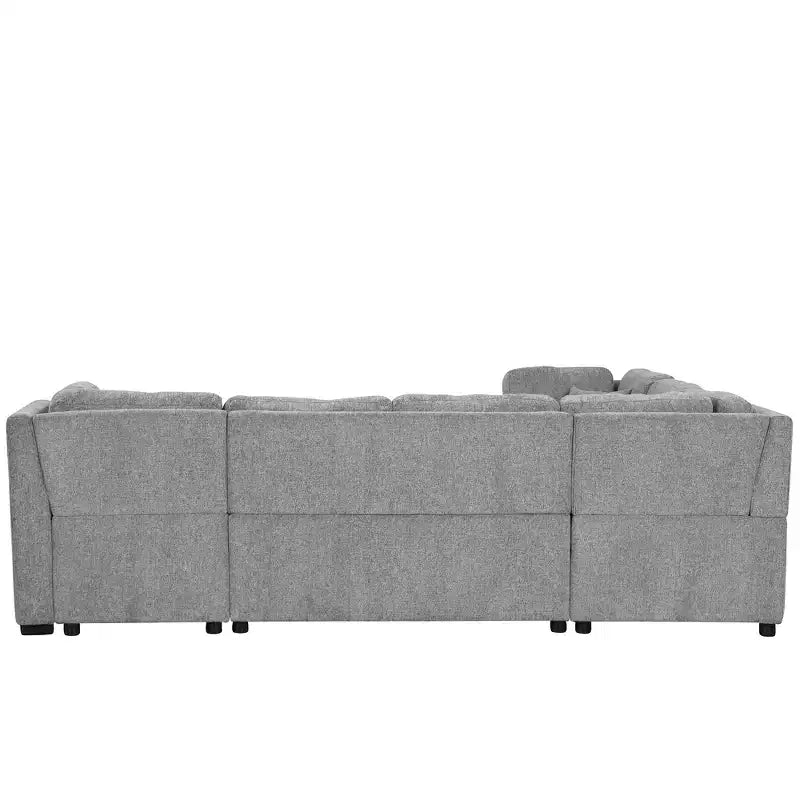 Whisen 108.6 Lit de Sectionnel en U avec Ports USB, Prises de Courant et Rangement