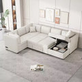 Whisen 108.6 U-Shaped Sectional Sofa Bed with USB Ports, Power Sockets & Storage