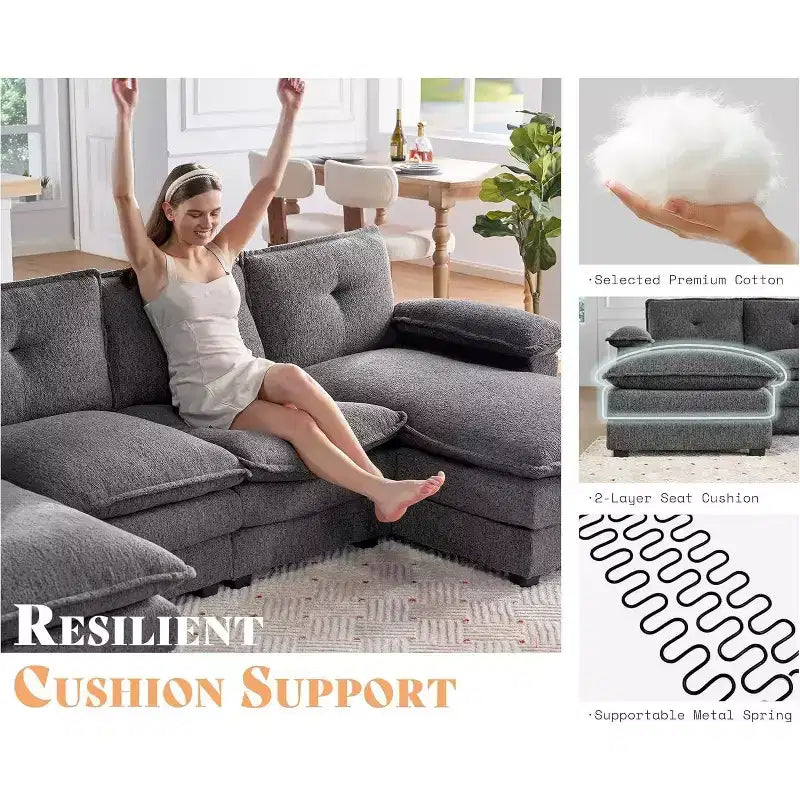 Canapé AMERLIFE avec coussins d'assise à double couche
