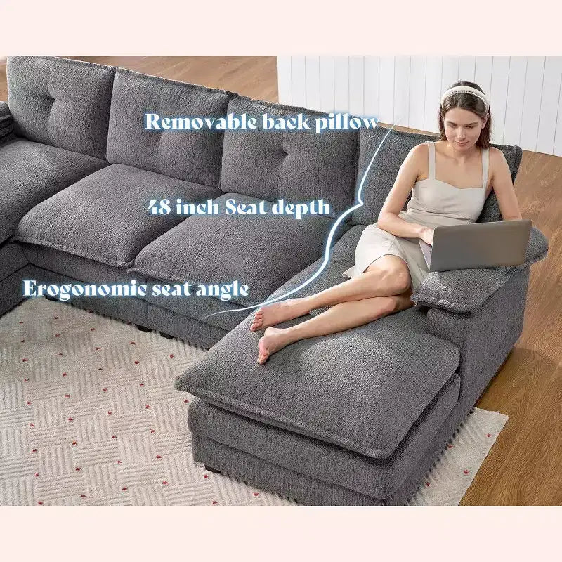 Canapé AMERLIFE avec coussins d'assise à double couche