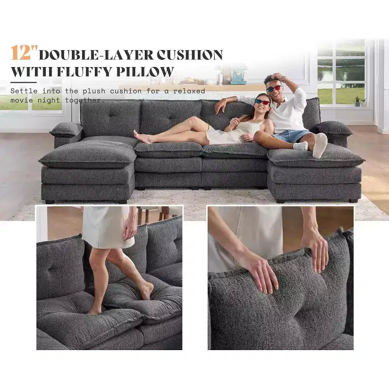 Canapé AMERLIFE avec coussins d'assise à double couche