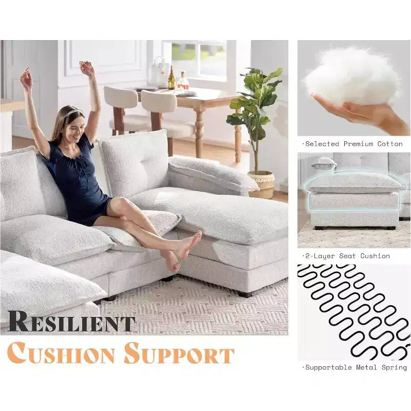 Canapé AMERLIFE avec coussins d'assise à double couche