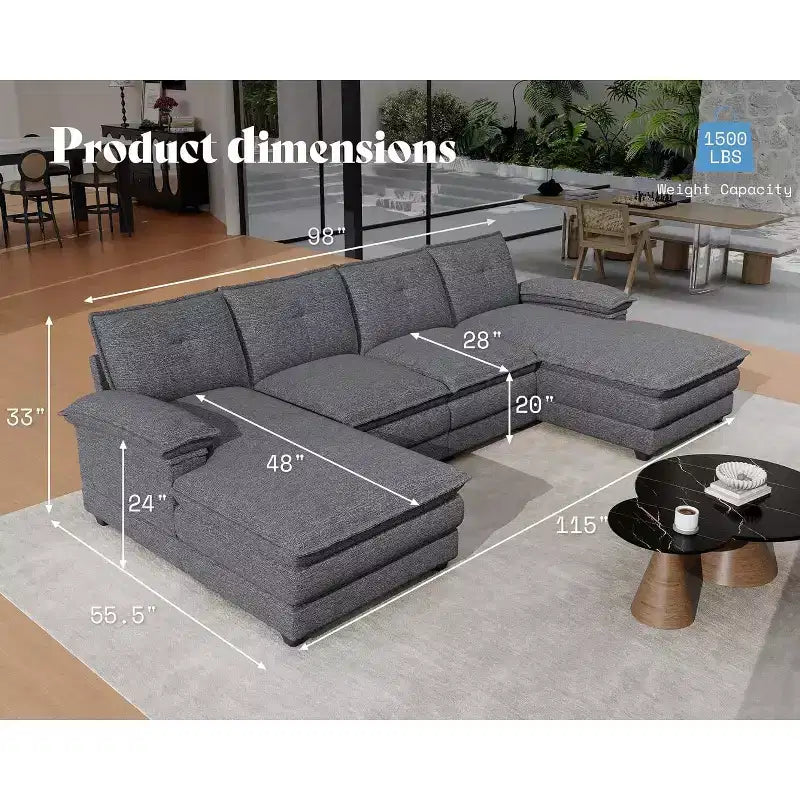 Canapé AMERLIFE avec coussins d'assise à double couche