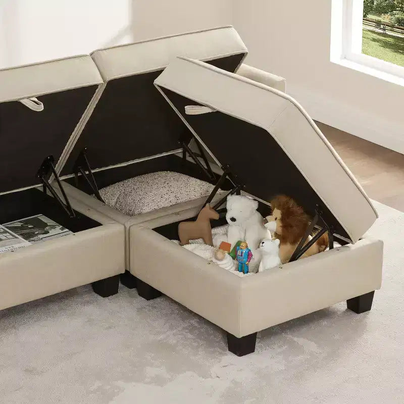 Canapé sectionnel de rangement modulaire 4 places Billy 86