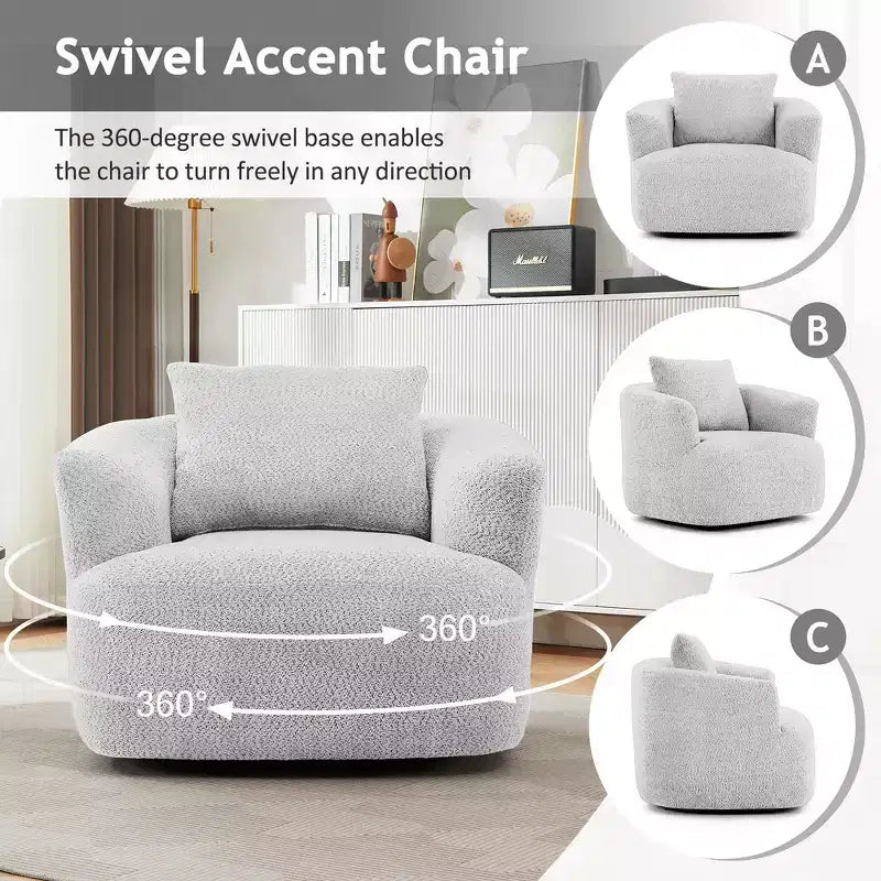 Fauteuil baquet pivotant rembourré Whisen 38.2 avec oreiller